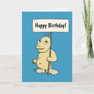 Funny Cartoon Monster mit Keks Personalisiert Karte