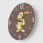 Funny Cartoon Monster With Cookie Große Wanduhr (Winkel)