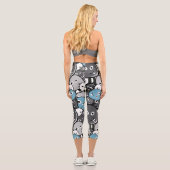Funny Cartoon Monsters Capri Leggings (Rückseite)