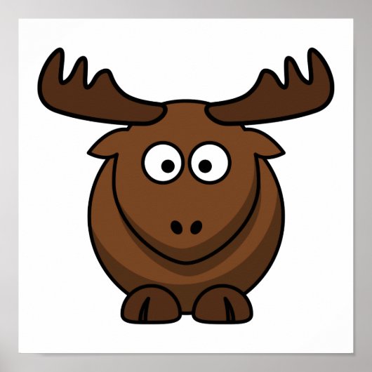 Funny Cartoon Moose Poster (Vorne)