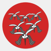 Funny Cartoon Moskitos fliegen Ihren Weg Runder Aufkleber (Vorderseite)