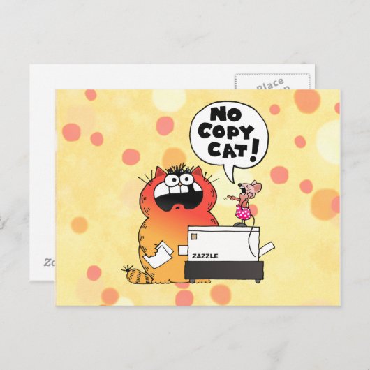 Funny Cartoon Mouse | Funny Mouse and Cat Postkarte (Vorne/Hinten)