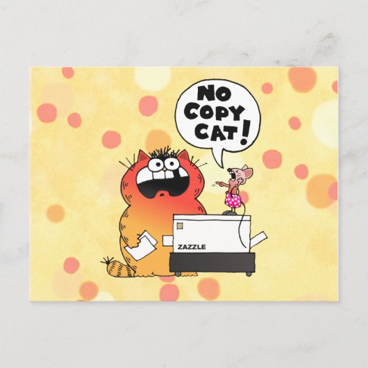 Funny Cartoon Mouse | Funny Mouse and Cat Postkarte (Vorderseite)
