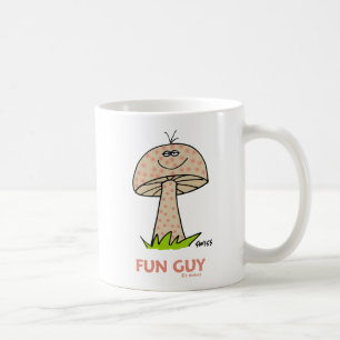 Funny Cartoon Mushroom Fun Typ Meldung auf der Rüc Kaffeetasse