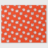 Funny Cartoon Muster Pig Jahr wählen Farbgeschenk Geschenkpapier (Flach)