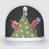 Funny cartoon named Merry vegan christmas Schneekugeln (Vorderseite)