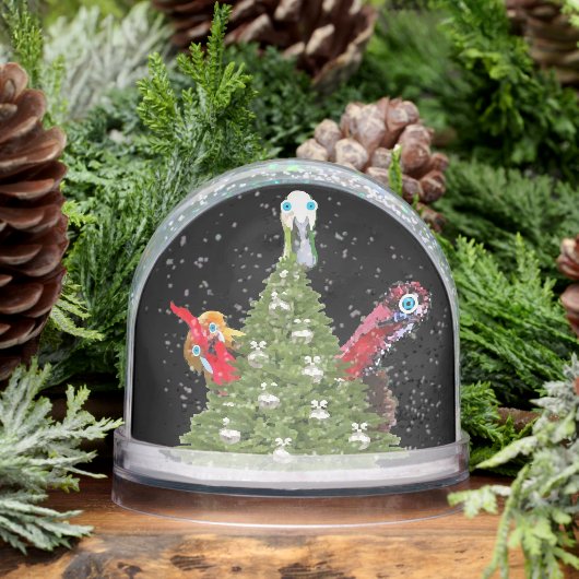 Funny cartoon named Merry vegan christmas Schneekugeln (Winter)