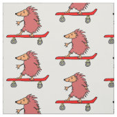 Funny Cartoon Niedlich Igel Skateboard Stoff (Muster)