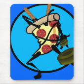 FUNNY CARTOON NINJA PIZZA MAUSPAD (Vorne)