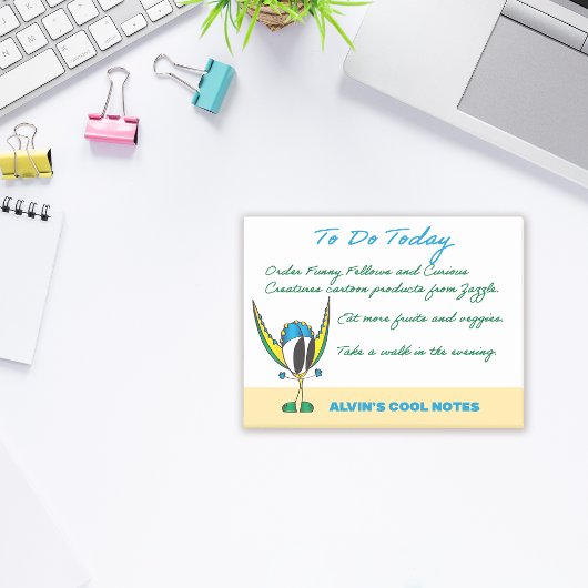 Funny Cartoon Notes | Name/Text hinzufügen Post-it Klebezettel