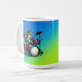 Funny Cartoon Octopus Gitarre spielen Kaffeetasse (Vorderseite Links)