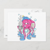 Funny Cartoon Octopus Postkarte (Vorne/Hinten)