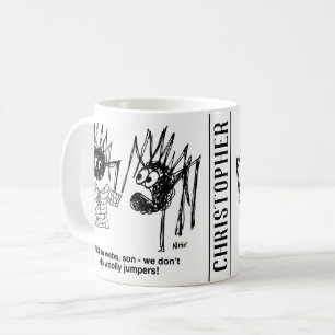 Funny Cartoon of Spiders - Man hat einen Jumper ge Kaffeetasse