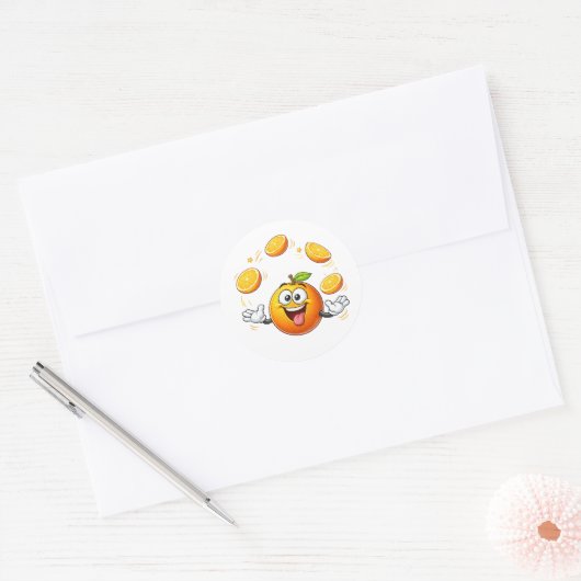 Funny Cartoon Orange Juggling Sticker (Umschlag)