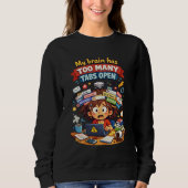 Funny Cartoon Overthinking Design Sweatshirt (Vorderseite)