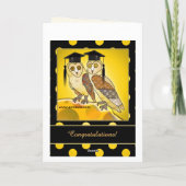 Funny Cartoon Owl Abschluss Glückwunschkarte Karte (Rückseite)