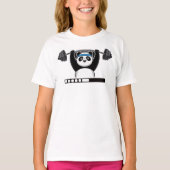 Funny Cartoon Panda Weightlifting with 'Loading' T-Shirt (Vorderseite)