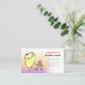 Funny Cartoon Pet Sitter und Walker Business Card Visitenkarte (Stehend Vorderseite)