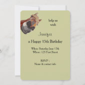 Funny Cartoon Pferd Geburtstag Custom Einladung (Rückseite)