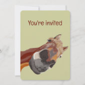 Funny Cartoon Pferd Geburtstag Custom Einladung (Vorderseite)