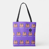 Funny Cartoon Pig Jahr Farbbeutel 1 Monogramm ausw Tasche (Rückseite)