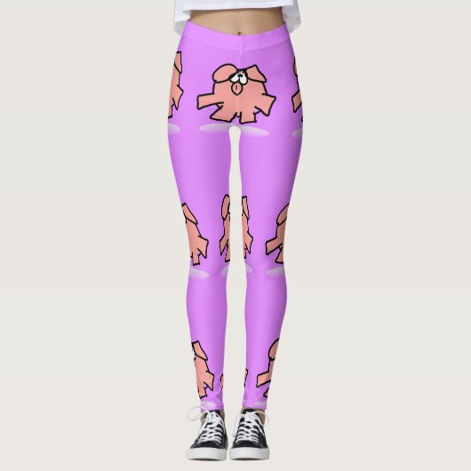 Funny Cartoon Pig Jahr Weibchen wählen Leggings (Vorderseite)
