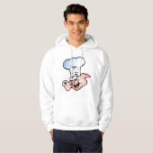 Funny Cartoon Pig Koch mit Hut Hoodie (Vorne ganz)