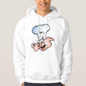 Funny Cartoon Pig Koch mit Hut Hoodie (Vorderseite)