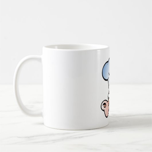 Funny Cartoon Pig Koch mit Hut Kaffeetasse (Links)