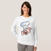 Funny Cartoon Pig Koch mit Hut T-Shirt (Vorne ganz)