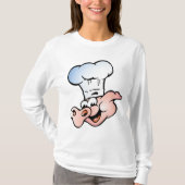 Funny Cartoon Pig Koch mit Hut T-Shirt (Vorderseite)
