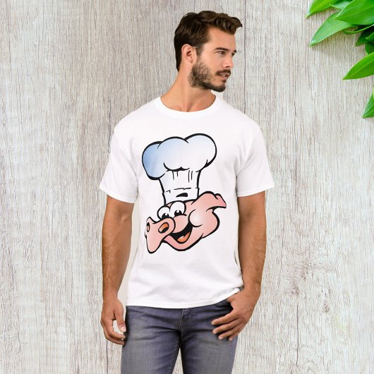 Funny Cartoon Pig Koch mit Hut T-Shirt