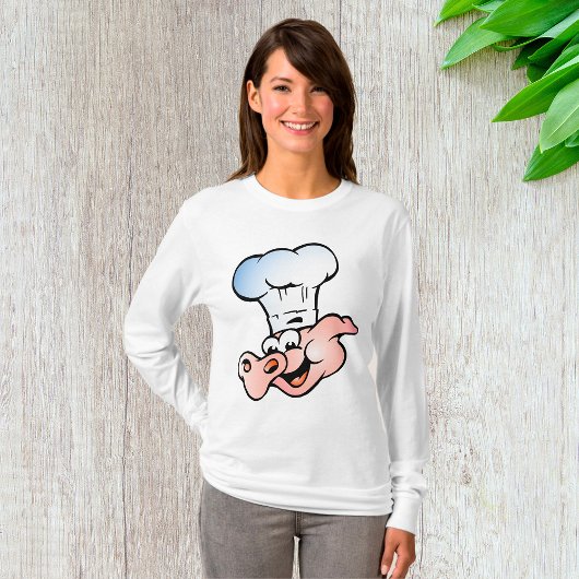 Funny Cartoon Pig Koch mit Hut T-Shirt
