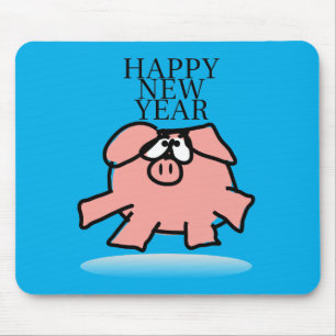 Funny Cartoon Pig Neujahr wählen Farbmousepad Mousepad