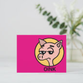 FUNNY CARTOON PIG POSTCARD POSTKARTE (Stehend Vorderseite)