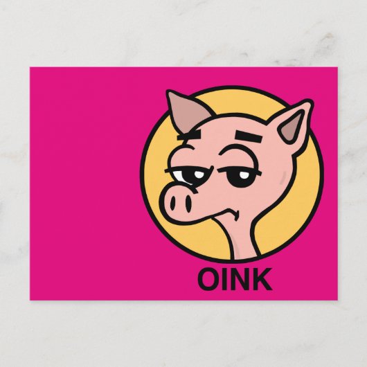 FUNNY CARTOON PIG POSTCARD POSTKARTE (Vorderseite)