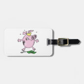Funny Cartoon Piggy Bank Loss Geld Gepäckanhänger (Vorderseite horizontal)