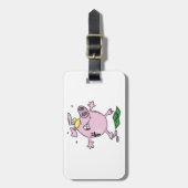 Funny Cartoon Piggy Bank Loss Geld Gepäckanhänger (Vorderseite vertikal)