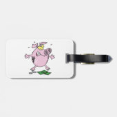 Funny Cartoon Piggy Bank Loss Geld Gepäckanhänger (Rückseite horizontal)