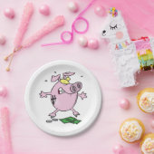 Funny Cartoon Piggy Bank Loss Geld Pappteller (Party)