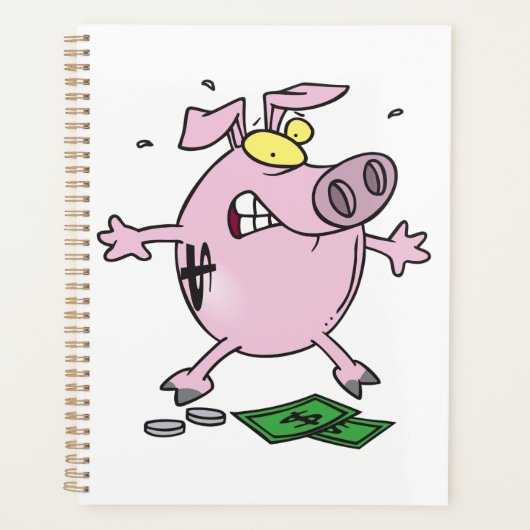 Funny Cartoon Piggy Bank Loss Geld Planer (Vorderseite)