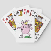 Funny Cartoon Piggy Bank Loss Geld Spielkarten (Rückseite)