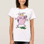Funny Cartoon Piggy Bank Loss Geld T-Shirt (Vorderseite)