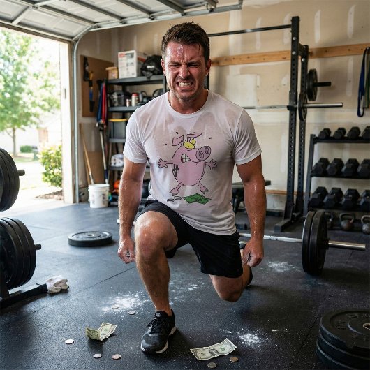 Funny Cartoon Piggy Bank Loss Geld T-Shirt