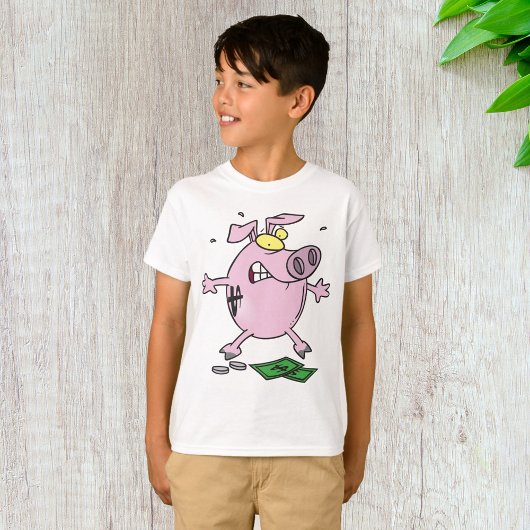 Funny Cartoon Piggy Bank Loss Geld T-Shirt