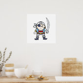 Funny Cartoon Pirate Kid Poster (Küche)