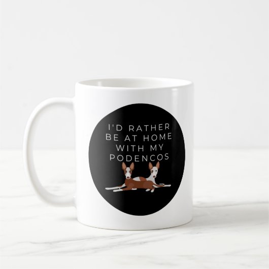 Funny Cartoon Podencos Black Kaffeetasse (Links)