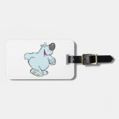 Funny Cartoon Polar Bär Niedlich Blauer Charakter Gepäckanhänger (Vorderseite horizontal)
