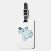 Funny Cartoon Polar Bär Niedlich Blauer Charakter Gepäckanhänger (Vorderseite vertikal)