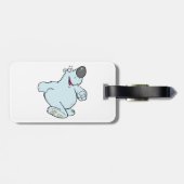 Funny Cartoon Polar Bär Niedlich Blauer Charakter Gepäckanhänger (Rückseite horizontal)